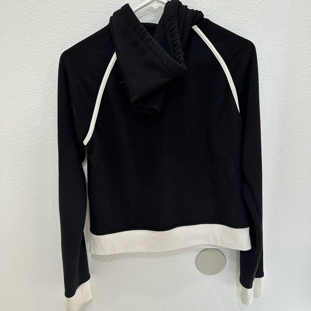 hurley women’s black and white zip up hoodie - Picture 2 of 3